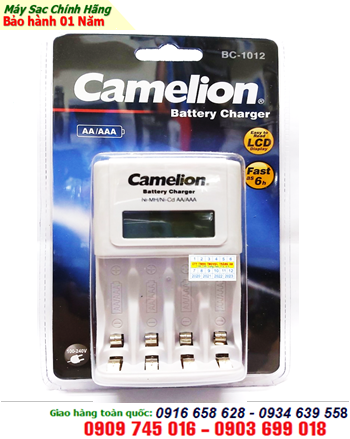 Camelion BC-1012; Máy sạc pin nhanh 6giờ Camelion BC-1012 _có màn hình LCD _Sạc được 2-4 pin AA-AAA